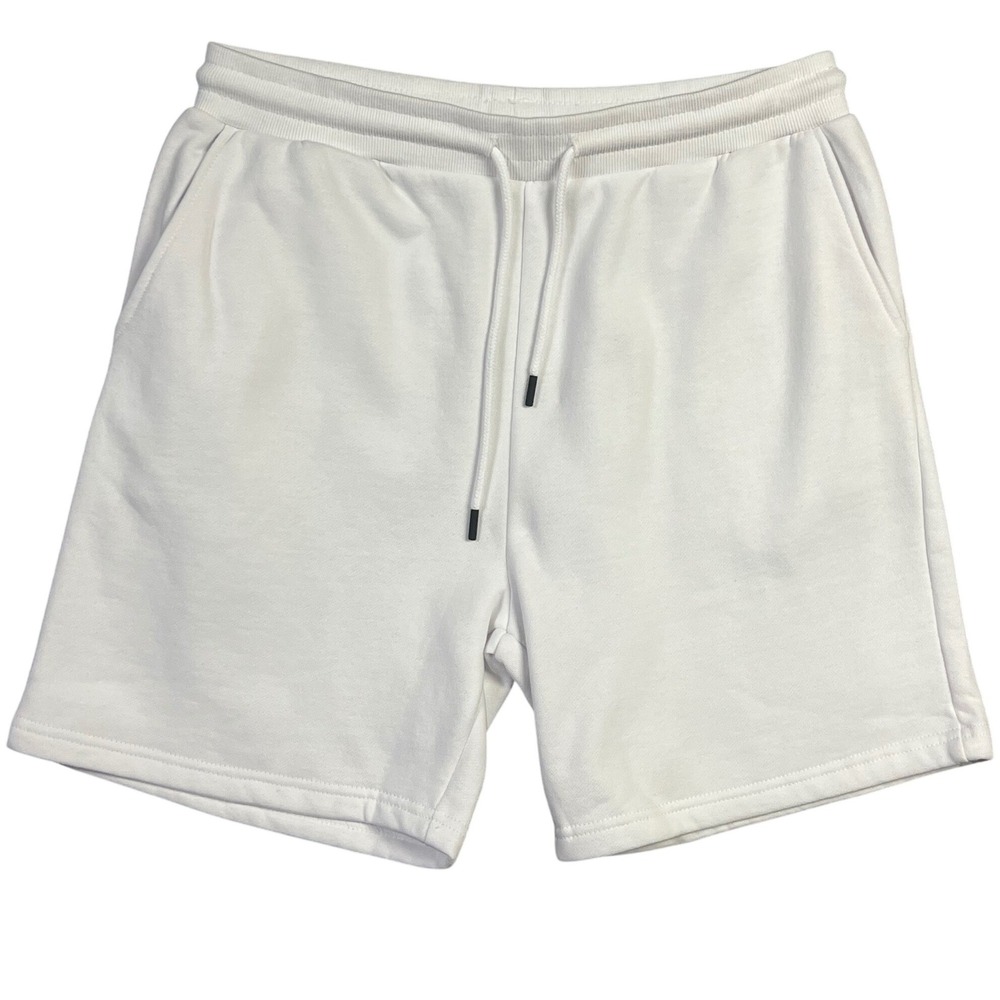 Fashion Nova Tyson Sweatshort Men Large White New Drawstring Fleece Pockets